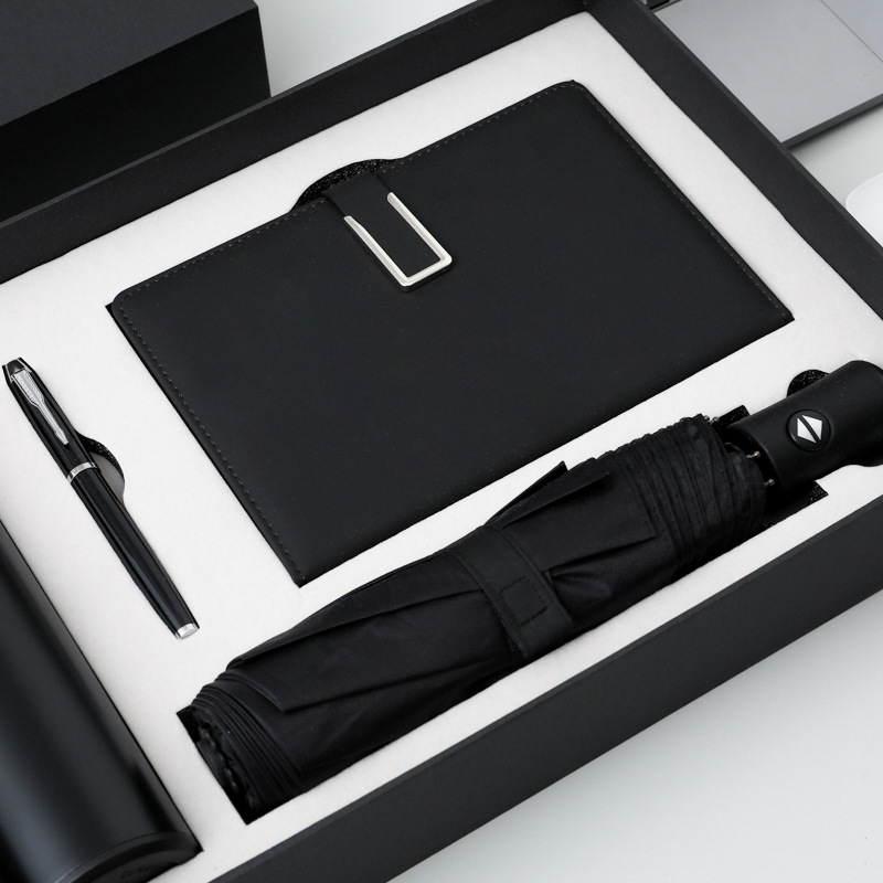Custom logo Business Anniversary Gift Promotional Smart Thermos Pen Notebook Umbrella Corporate Luxury Gift set