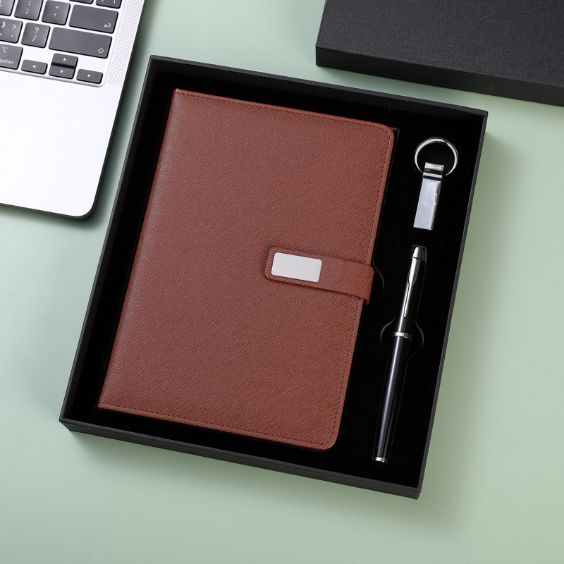 Luxury gift set A5 leather journal notebook diary with pen and usb flash drive business get well soon gifts for women
