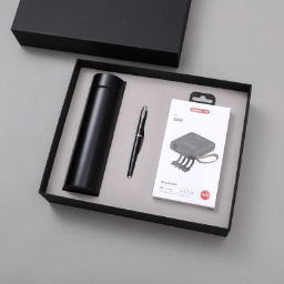 luxury office custom logo corporate executive gift promotional pen&water bottle&power bank gift box set business gifts set