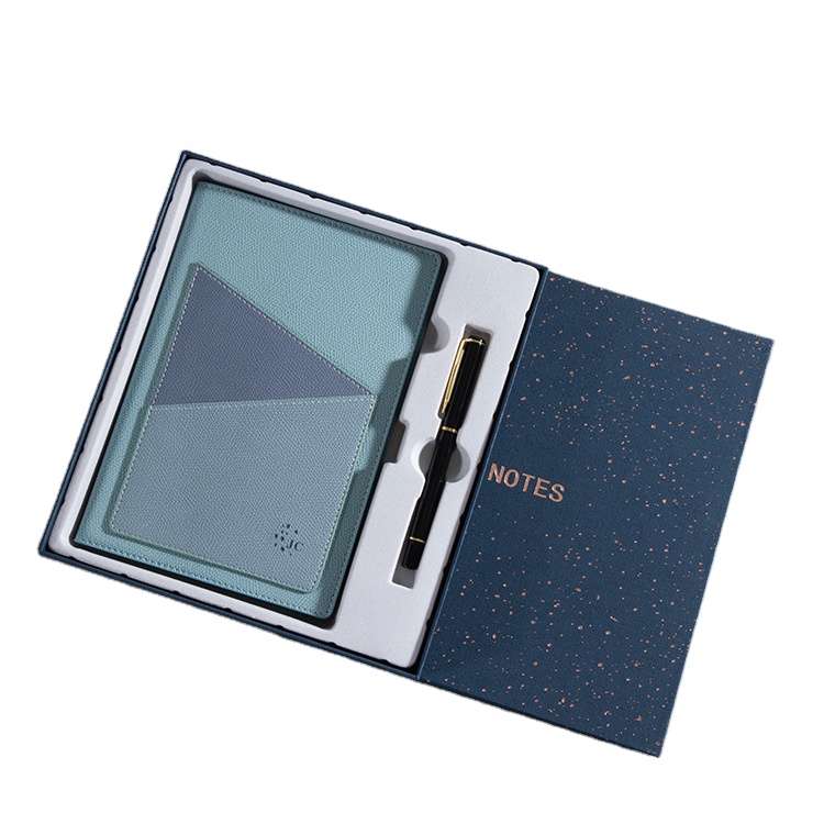 Metal business card case notebook set business creative gift notepad name card holder printing logo