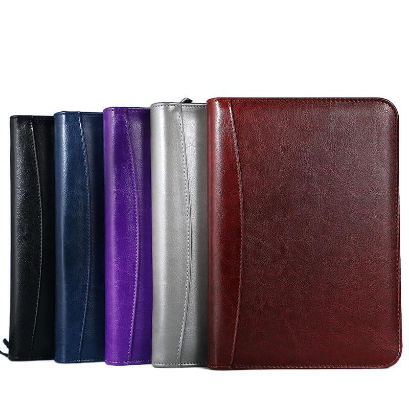 Business A5 Zipper Bag PU Leather Calculator Notebook Reusable Smart Notebook Multifunctional Manager Folder