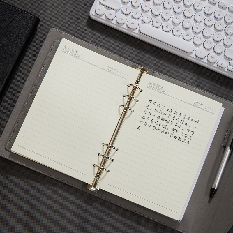 New Year Gift A5 PU leather powerbank notebook with wireless charging customized logo diary