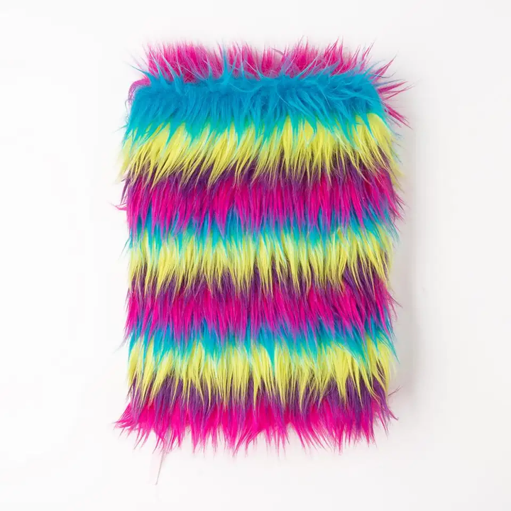 Wholesale advertising exercise notebook promotional rainbow color plush notebook for student
