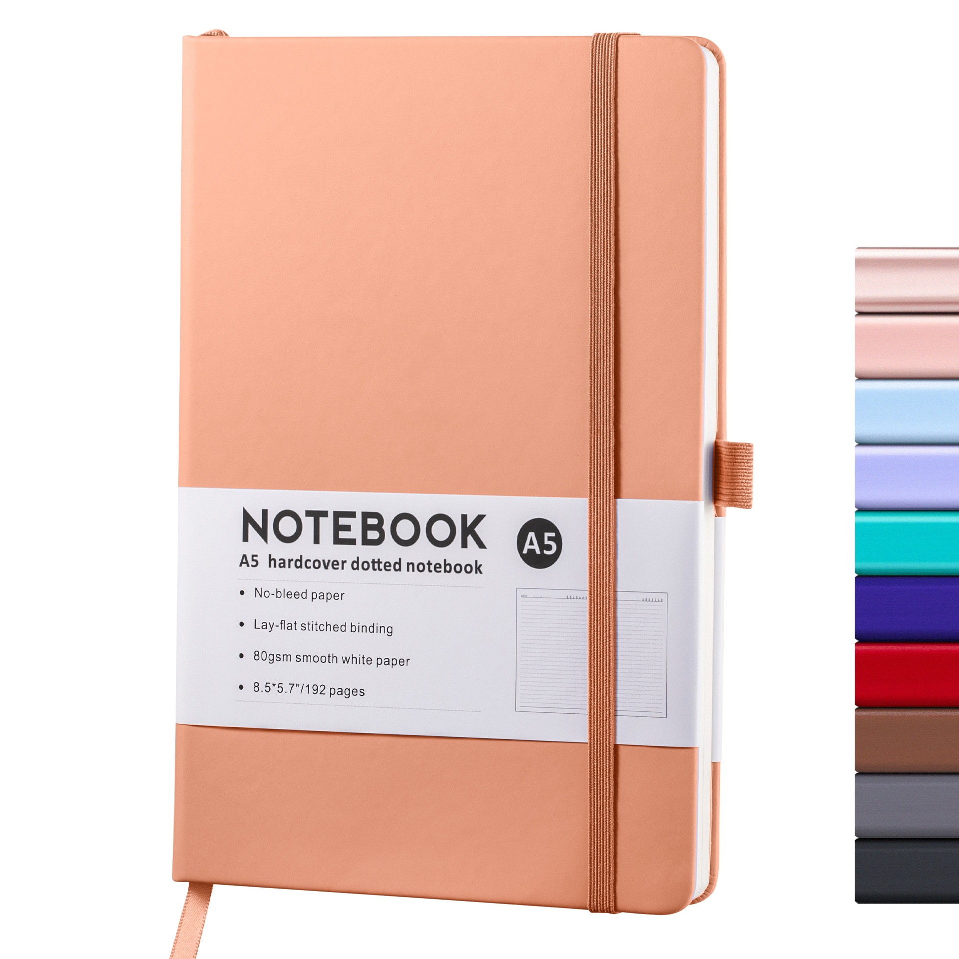 Personalized Custom A6 A5 Ruled Journal Diary PU Leather Cover Notebook With Elastic Band School Supplies